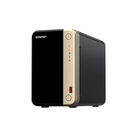 QNAP TS-264-8G 2 Bay desktop NAS 8 GB DDR4 onboard not expandable 2 x 3.5'/2.5' SATA 6Gb/s drive bays 2 x M.2 2280 PCIe Gen 3