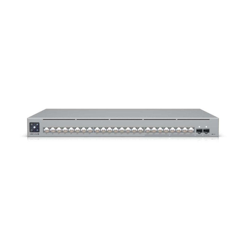 Ubiquiti UniFi Network, 24-Port, POE 400W, (8) 2.5GbEPoE  , (16) GbE Ports - (8) PoE ,  (8) PoE  , (2)10G SFP , Layer3, Rack 
