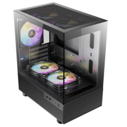 Antec CX200M RGB Elite, mATX, 270 degrees view, USB 3.0 x 2, Audio I/O Bottom. Mesh front and bottom. Clear Glass View, 5x RG
