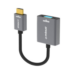 mbeat® Tough Link HDMI to VGA Adapter  HDMI Support Version: 2.1  Cable Length: 15cm  Up to 1080p@60Hz (1920×1080).Package 
