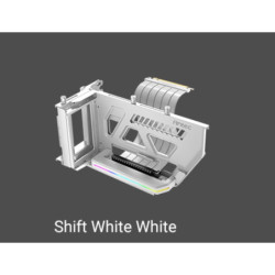 Antec RGB Adjustable Shift PCI Vertical GPU Bracket PCI-E 4.0 Riser Cable white (190mm) for 4090 & 7900 XTX Cards. E-ATX, ATX