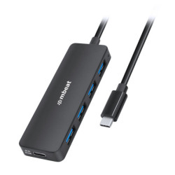 mbeat® 4-Port USB-C Hub with USB-C DC Port  Compact and Portable Design  Flexible Device Connectivity Data Transfer Speed: 5