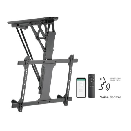 Brateck PLB-M0546AI Smart Flip Down TV Ceiling Mount Powered by TUYA Support most 32' ~ 70' TVs (Black) (LS)