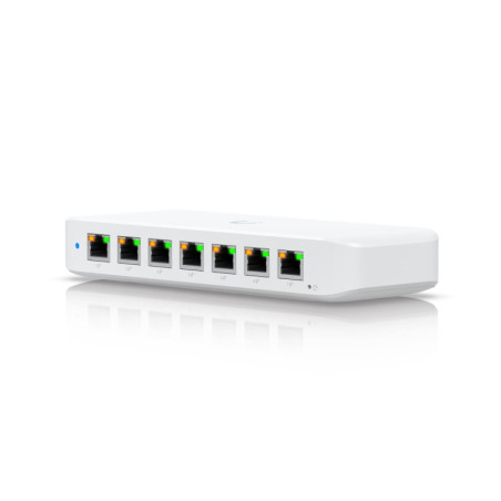 Ubiquiti Ultra 42W, Compact Layer 2, 8-port GbE PoE Switch, Versatile Mounting Options, 7 PoE/PoE  No Power Supply, PoE   Inp