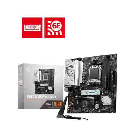 MSI B650M GAMING WIFI AMD AM5 MATX Motherboard, 2x DDR5 ~128GB, 1x PCI-E x16, 2x M.2, 4x SATA,  8x USB 3.2,(LS)
