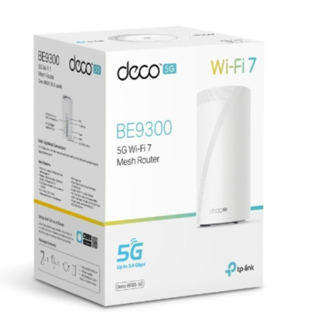 TP-Link Deco BE65-5G(1-pack) 5G BE9300 Tri-Band Whole Home Mesh Wi-Fi 7 Gateway (WIFI7)  574 Mbps at 2.4 GHz   2880 Mbps at 5