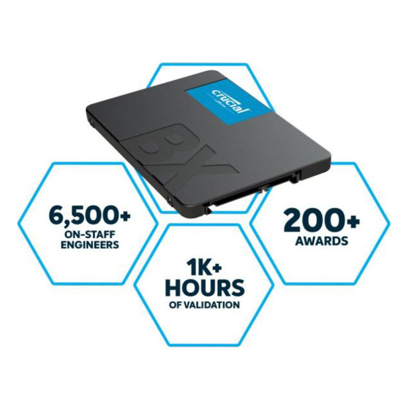Crucial BX500 4TB 2.5' SATA3 6Gb/s SSD - 3D NAND 540/500MB/s 7mm 1.5 mil MTBF 3yr wty Acronis True Image Solid State Drive