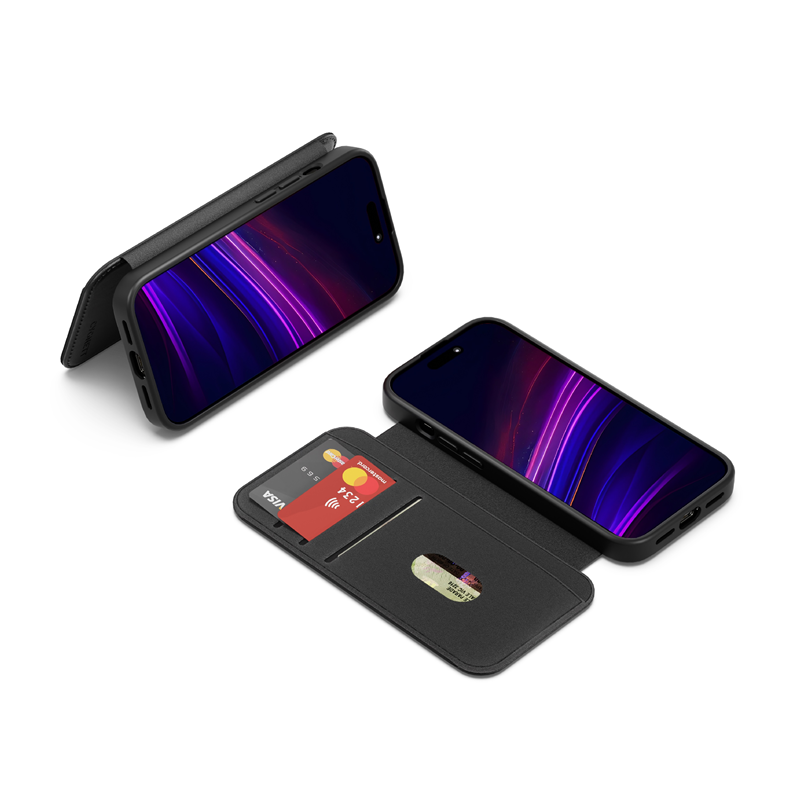 Cygnett MagWallet Apple iPhone 16 Pro Max (6.9')Case-Black(CY5023MAGWT)360° Protection,Multi-Angle,3xCard Slots,MagSafe,4FT 