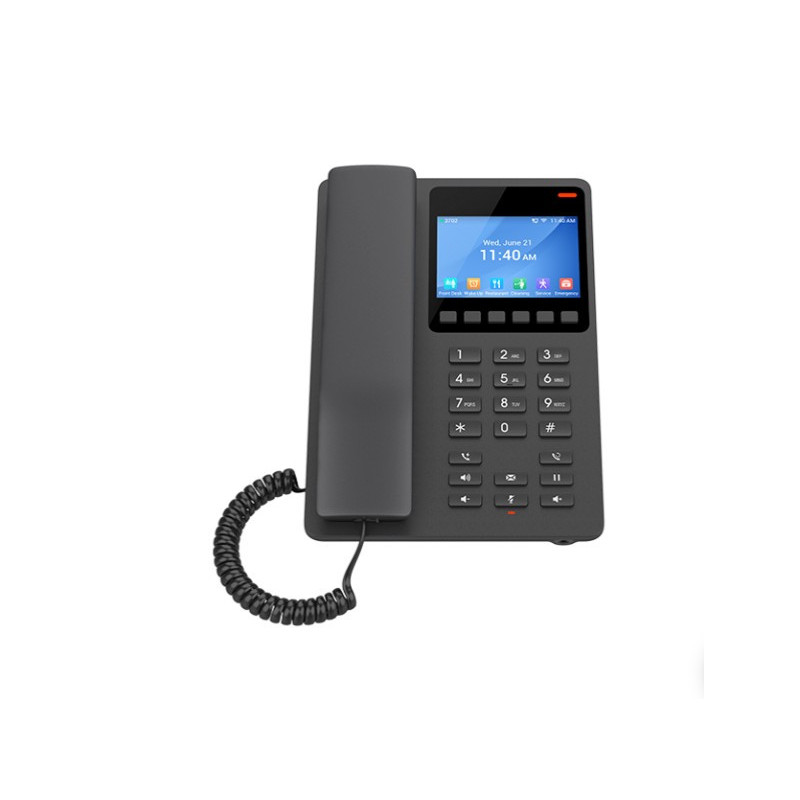 Grandstream GHP631W Desktop Hotel Phone, 3.5' Color LCD, PoE, Dual-band WiFi 6, Black