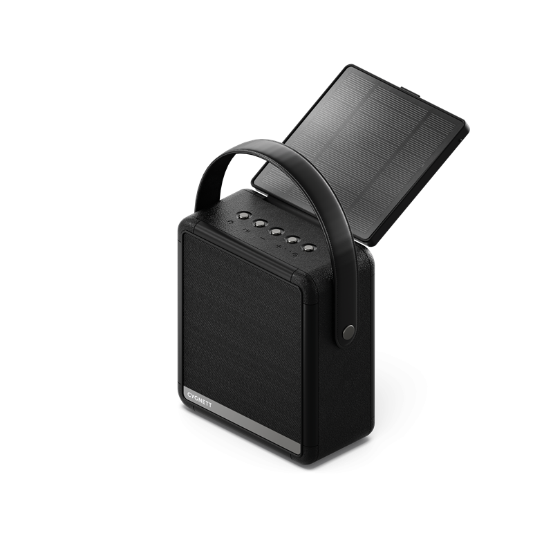 Cygnett FreePlay Solar Chargingr Wireless Speaker & 8K Power Bank - Black(CY4968SOSPE),Dust & Water Resistant,Dual Speaker,10