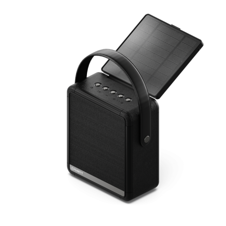 Cygnett FreePlay Solar Chargingr Wireless Speaker & 8K Power Bank - Black(CY4968SOSPE),Dust & Water Resistant,Dual Speaker,10