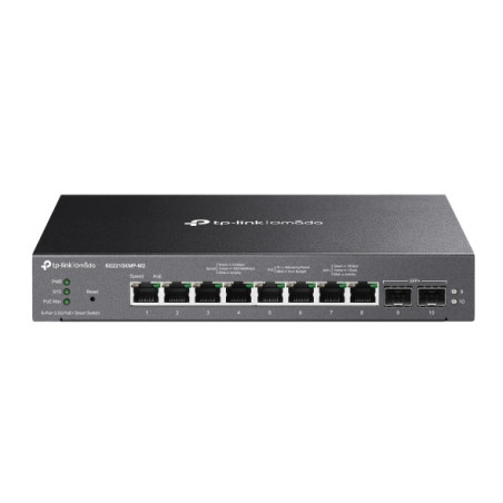 TP-Link SG2210XMP-M2 Omada 8-Port 2.5GBASE-T and 2-Port 10GE SFP  Smart Switch with 8-Port PoE , Integration with Omada SDN C