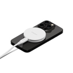 Cygnett ChargePuck Qi2 15W Fast Wireless Charger -White(CY5062CCRGP),Compact & Lightweight, 1.2M USB-C Cable,Perfect for Trav