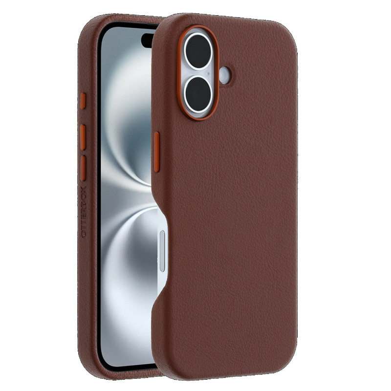 OtterBox Symmetry MagSafe Cactus Leather Apple iPhone 16 Plus (6.7') Case Brown - (77-96289), DROP  3X Military Standard, 7 Y