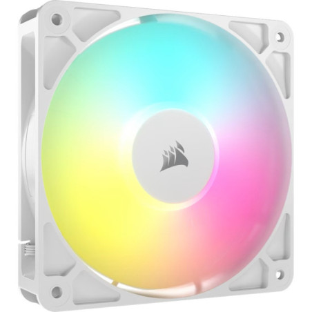 Corsair RS120 ARGB 120mm PWM Fan - Single Pack - White: 72.8 CFM, 2100 RPM, 36 dBA, 0.4A, RGB lighting, Static Pres