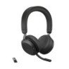 Jabra Evolve2 75 USB-C Link380a UC Stereo Black, 8-Mic Technology, 36 Hours Battery & Fast Charge, Dual-Foam Tech, Discreet H
