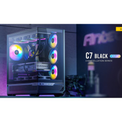 Antec C7-ARGB ATX,E-ATX Panoramic 270 View, USB-C, 4x ARGB PWM Fans. Side Radiator RTX 5090, 7900x, Back Connect MBs, Flip Do