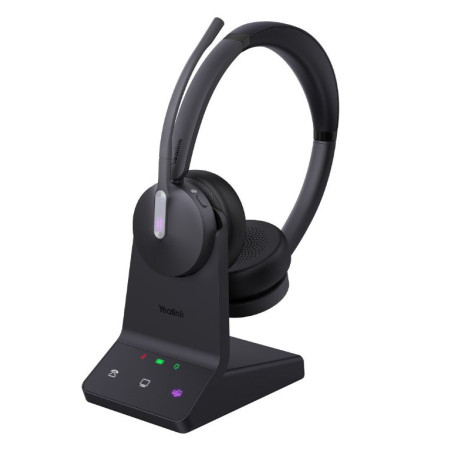 Yealink WH64 Dual Teams DECT Wireless Headset, DECT & Bluetooth Wireless, Busylight, 3-Mic Noise Cancellation, Charging Stand