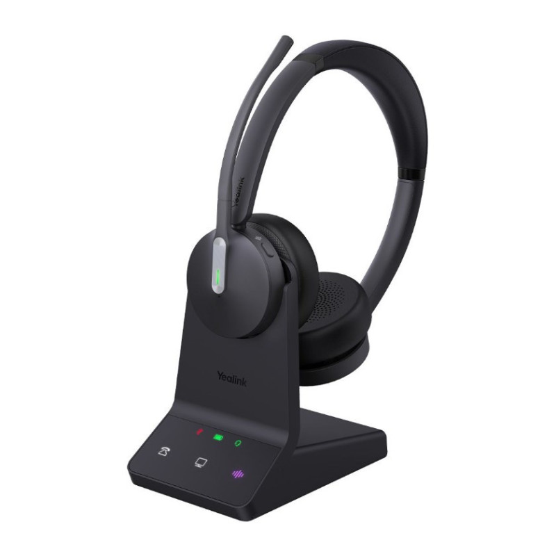 Yealink WH64 Dual UC DECT Wireless Headset, DECT & Bluetooth Wireless Technology,3-Mic Noise Cancellation,UC Certified, Charg