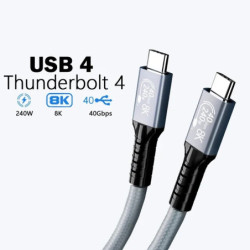 USP BoostUp Thunderbolt 4 USB-C to USB-C Cable (1.8M) Black -USB4 - 40Gbps,240W,8K (60Hz)/4K (144Hz), Fast Charge, Tablet, Ph