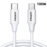 Pisen USB-C to USB-C 100W PD Cable (1M) White - Premium Quality, Fast Charge, 480Mbps, Durable,Samsung Galaxy,Apple iPhone,iP