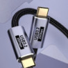 USP BoostUp Cafule Braided USB-C to USB-C (3.2 Gen 2x2) Charge & Video Cable (2M) - Black, 5A/100W PD, 20Gbps, 8K/60Hz, 2 Yea