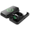 Cygnett MagTravel 15W 3-in-1 Wireless Charger - BlacK (CY4530WIRDE),MagSafe & Qi2 Compatible,1M USB-C Cable, Perfect for Trav