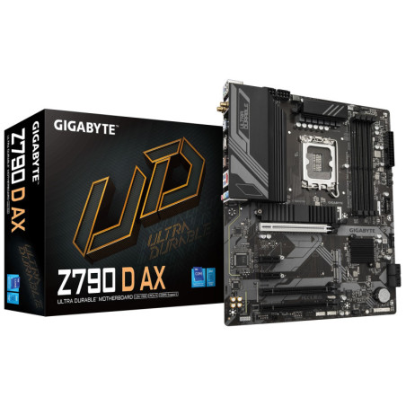 Gigabyte Z790 D AX  Intel LGA 1700 ATX Motherboard, 4x DDR5 ~192GB, 2x PCI-E x16, 3x M.2, 4x SATA,  6x USB 3.2, 2x USB-C,2x U