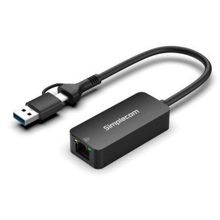 Simplecom NU405C SuperSpeed USB-C and USB-A to 2.5G Ethernet Network Adapter 2.5Gbps LAN