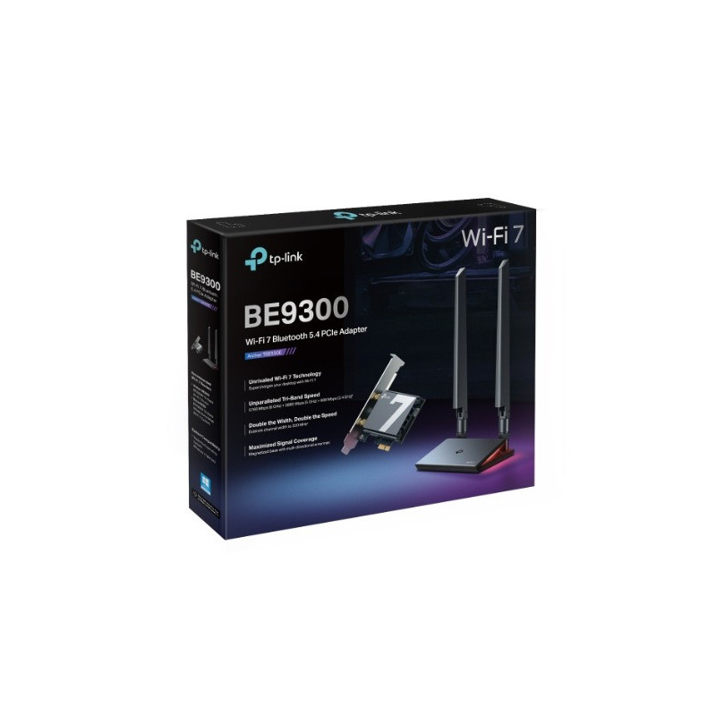 TP-Link Archer TBE550E BE9300 Wi-Fi 7 Bluetooth 5.4 PCIe Adapter, 6GHz@5760 Mbps, 5GHz@2880 Mbps, 2.4GHz@688 Mbps (wifi7) (NI