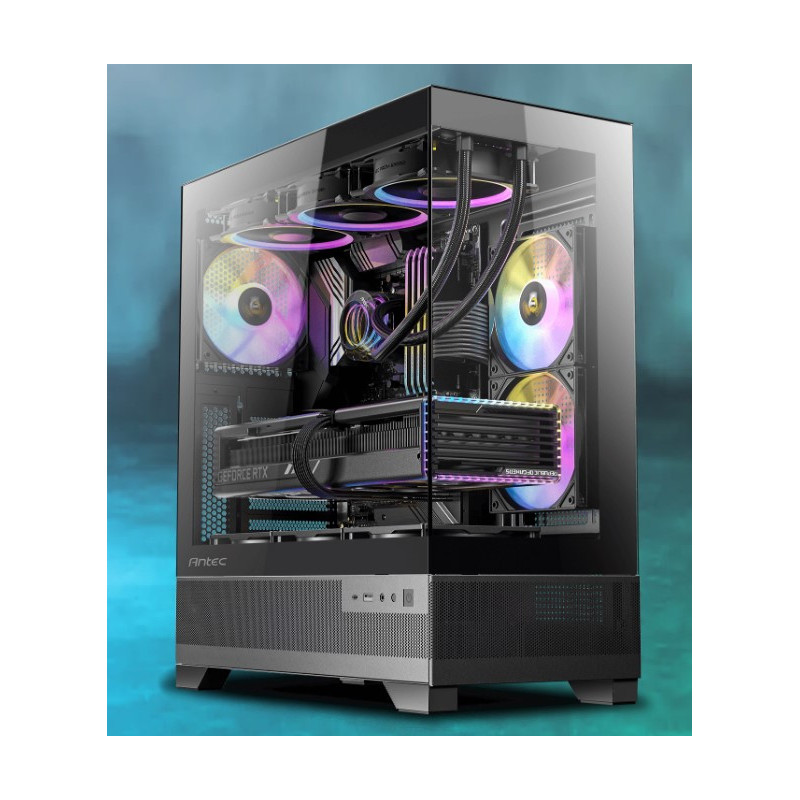 Antec CX700 ARGB Black, ATX, USB Type-C 3.2 Gen 2, Tool Free Panels, Vertical Cooling, 3x 120mm PWM ARGB Fans, Heat dissipati