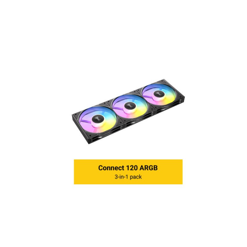 Antec Connect C120 ARGB Black Performance 120mm 4-pin PWM | LED: 3-pin  Vibration Absorbing and Anti-Noise Pads Easy Assemble