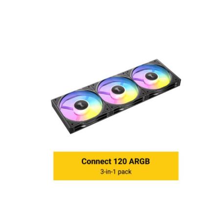 Antec Connect C120 ARGB Black Performance 120mm 4-pin PWM | LED: 3-pin  Vibration Absorbing and Anti-Noise Pads Easy Assemble