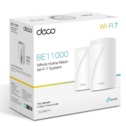 TP-Link Deco BE65 Pro(2-pack) BE11000 Whole Home Mesh WiFi 7 System, 688 Mbps at 2.4 GHz   4320 Mbps at 5 GHz   5760 Mbps at 