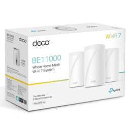 TP-Link Deco BE65 Pro(3-pack) BE11000 Whole Home Mesh WiFi 7 System, 688 Mbps at 2.4 GHz   4320 Mbps at 5 GHz   5760 Mbps at 