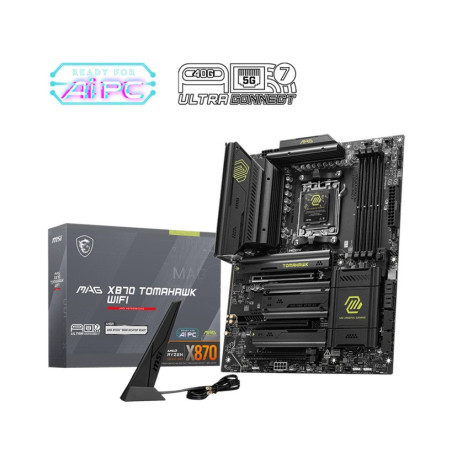 MSI MAG X870 TOMAHAWK WIFI, AMD AM5 ATX Motherboard 4x DDR5~256GB, 3x PCIe x16, 4x M.2, 5x USB 3.2, 4x USB2.0, 3x USB-C