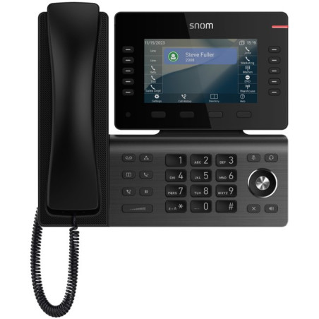 SNOM D815W Desk Telephone, 5' (480x272) color LCD, 10 (36) configurable self-labeling multicolor LED keys, 2 USB ports, 3-yea
