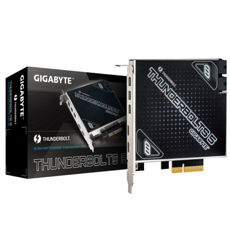 (LS) Gigabyte CARD THUNDERBOLTS 5 1.0 add-in card​, Intel® JHL9580 Thunderbolt™ 5 controller​, Dual Thunderbolt™ 5 P