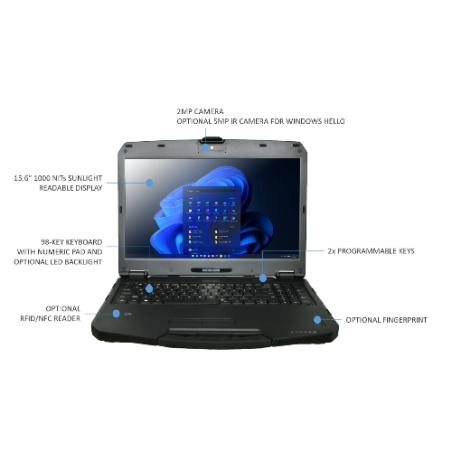 DURABOOK S15, 15' FHD, Intel® Core™ i5-1235U, Windows 11, 8GB RAM, 256GB PCIe SSD,Wi-Fi 6E, Bluetooth v5.3, 2MP Front Came