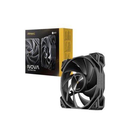 Antec Nova Black 120 PWM 3-Phase Speed Controller. Low Power, High Heat Dissipation, Low Noise Ultimate Fan - 1x Fan with con