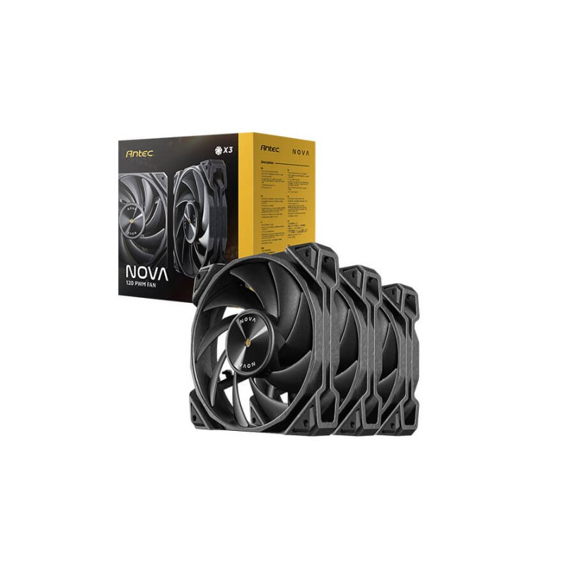 Antec Nova 120 PWM 3-Phase Speed Controller. Low Power, High Heat Dissipation, Low Noise Ultimate Fan - 3 Packs with controll