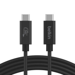 Belkin Connect USB4 USB-C to USB-C Cable (2M) - Black (INZ004BT2MBK), 5A/240W, 20Gbps,4K@60Hz, Thunderbolt 4, USB-IF Certifie
