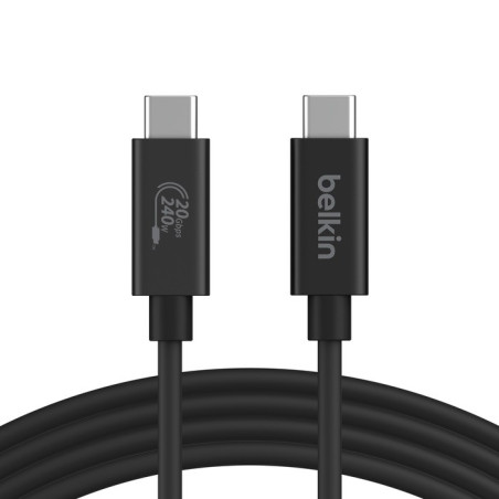 Belkin Connect USB4 USB-C to USB-C Cable (2M) - Black (INZ004BT2MBK), 5A/240W, 20Gbps,4K@60Hz, Thunderbolt 4, USB-IF Certifie