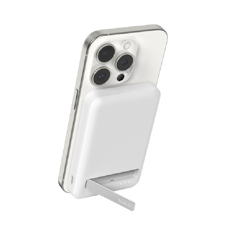 Belkin BoostCharge Pro 5k mAh Magnetic Power Bank With Qi2   USB-C Cable (1M) - White (BPD006BTWH),15W,1xUSB-C, Overcharge Pr