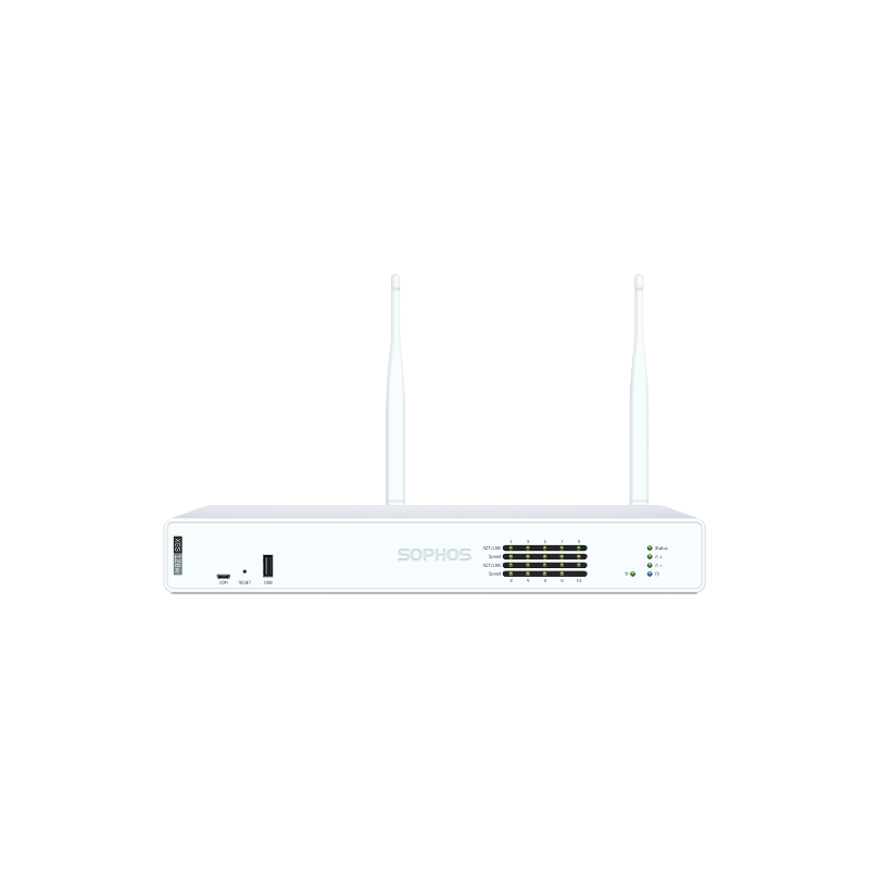 Sophos XGS 128w Security Firewall Appliance, Desktop, Wi-Fi 6, FW 19.1G, TP 4.0G, VPN 15.05G, 9x2.5GbE, 1xSFP.