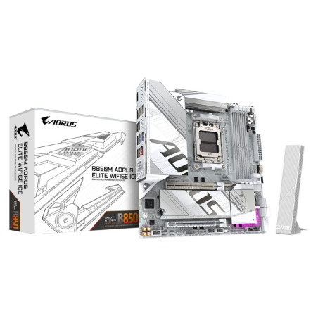 (LS) Gigabyte B850M A ELT WF6E ICE, AMD AM5, 4 x DDR5 up to 256 GB, 1 x HDMI, 1 x PCI Express x16, 2 x M.2, 4 x SATA,  9 x US