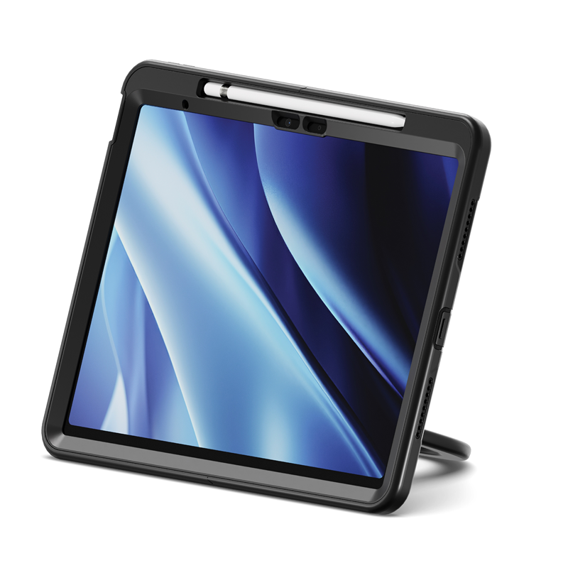 Cygnett GripStand Apple iPad Air (13') (M2/M3) Case -Black(CY5203CPGRP), Built-in Screen Protector, 2 Years Warranty