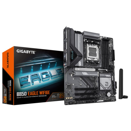 Gigabyte B850 EAGLE WIFI6E 1.0, AMD AM5, 4 x DDR5 up to 256 GB,  1 x HDMI, 4 x PCI Express x16, 3 x M.2, 4 x SATA, 6 x USB 3.