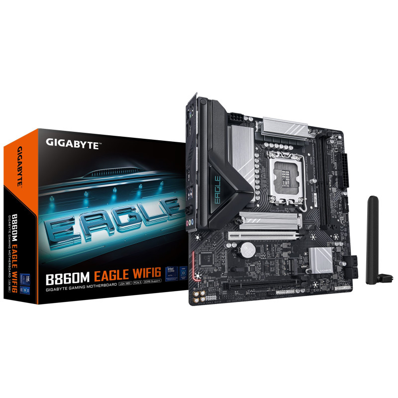 Gigabyte M/B B860M EAGLE WIFI6 1.0, Intel ® B860, 2 x DDR5 up to 128 GB, 1x HDMI, 2 x PCI Express x16, 2 x M.2, 4 x SATA, 5x