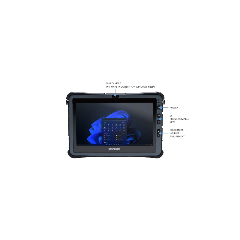 Durabook, U11, 11.6' FHD, Intel® Core™ i5-1230U, Windows 11, 8GB RAM, 256GB PCIe SSD, Wi-Fi 6E, Bluetooth v5.3, 2MP Front 
